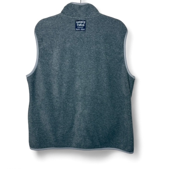 Vintage 2000 Looney Tunes Taz Vest Gray Zip Up Women’s L/XL - Picture 8 of 8